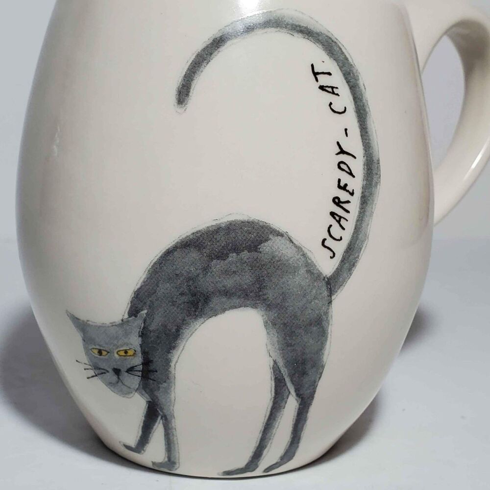 Rare Early M Studios by Magenta Halloween "Don't Be A Scaredy Cat" Mug Rae Dunn